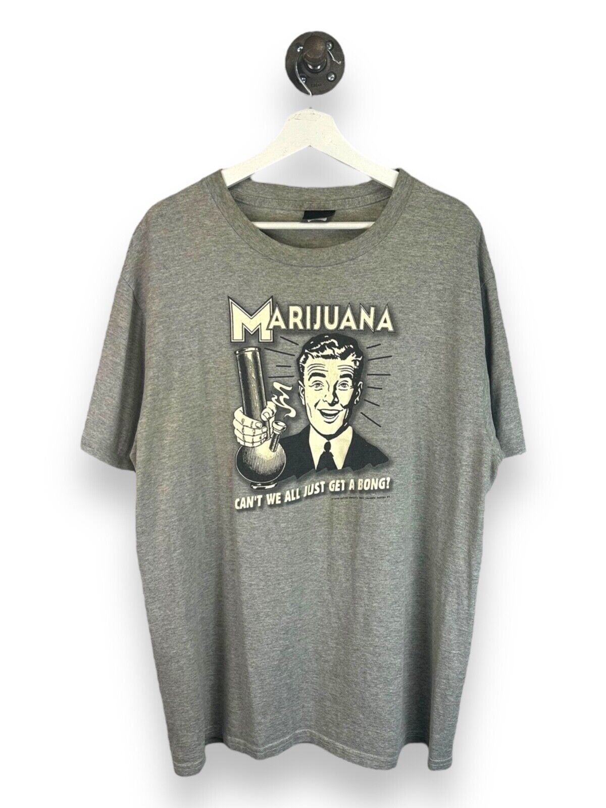 Vintage 1998 Marijuana Bong Parody Slogan Graphic T-Shirt Size XL Made in USA