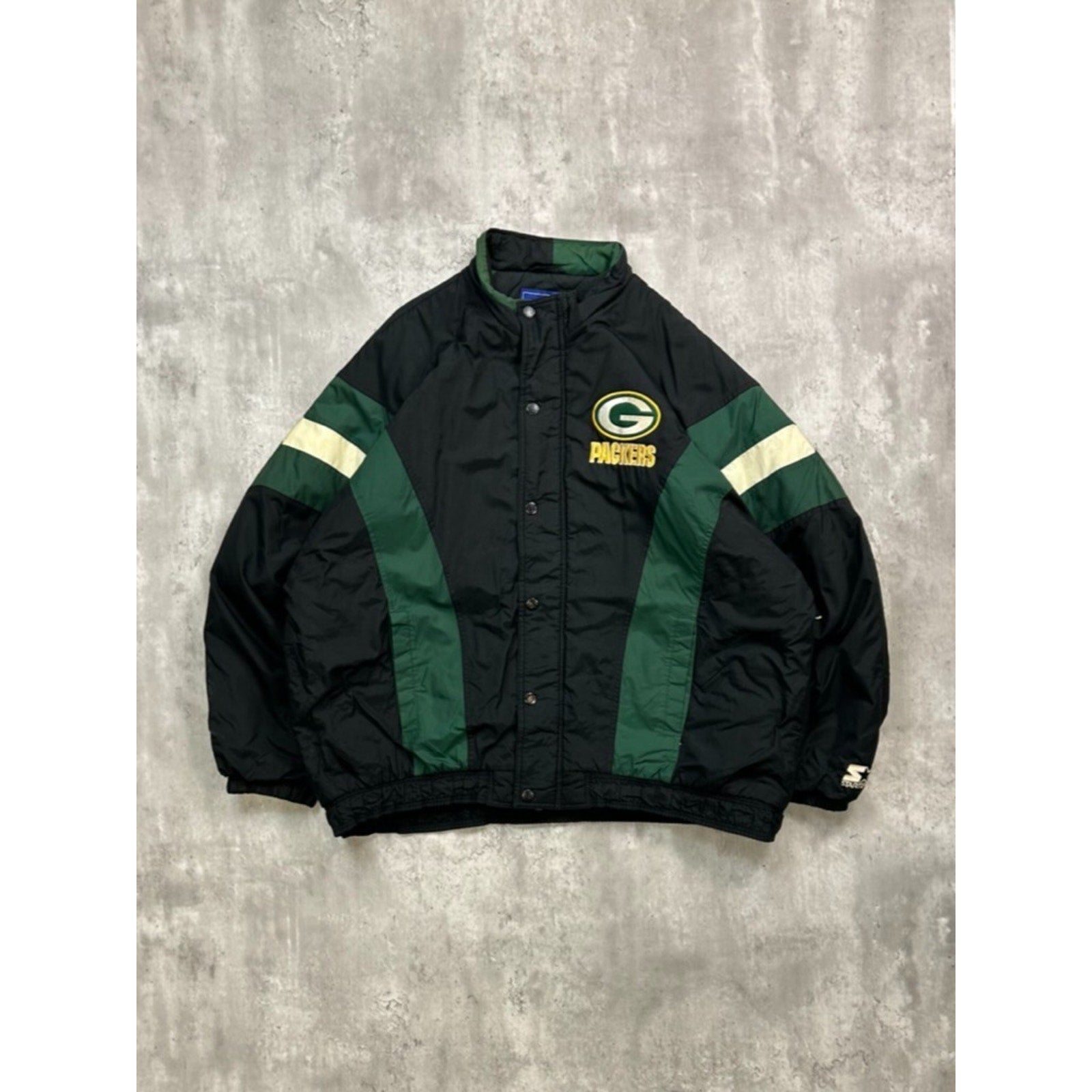 Vintage 90s Green Bay Packers NFL Insulated Full Zip Starter Jacket Size 2XL