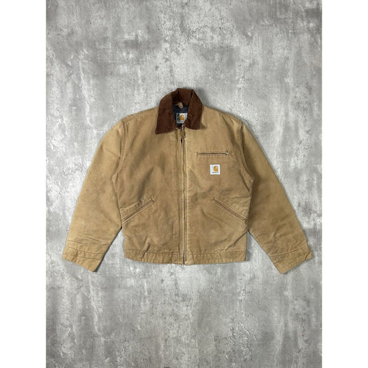 Vintage 90s Carhartt Blanket Lined Canvas Workwear Detroit Jacket Size Small
