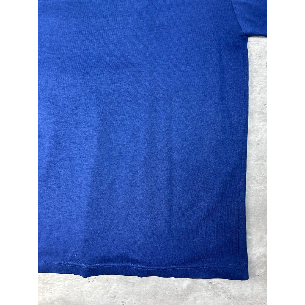Vintage 80s/90s Class Navy Blue Blank Pocket T-Shirt Size Medium
