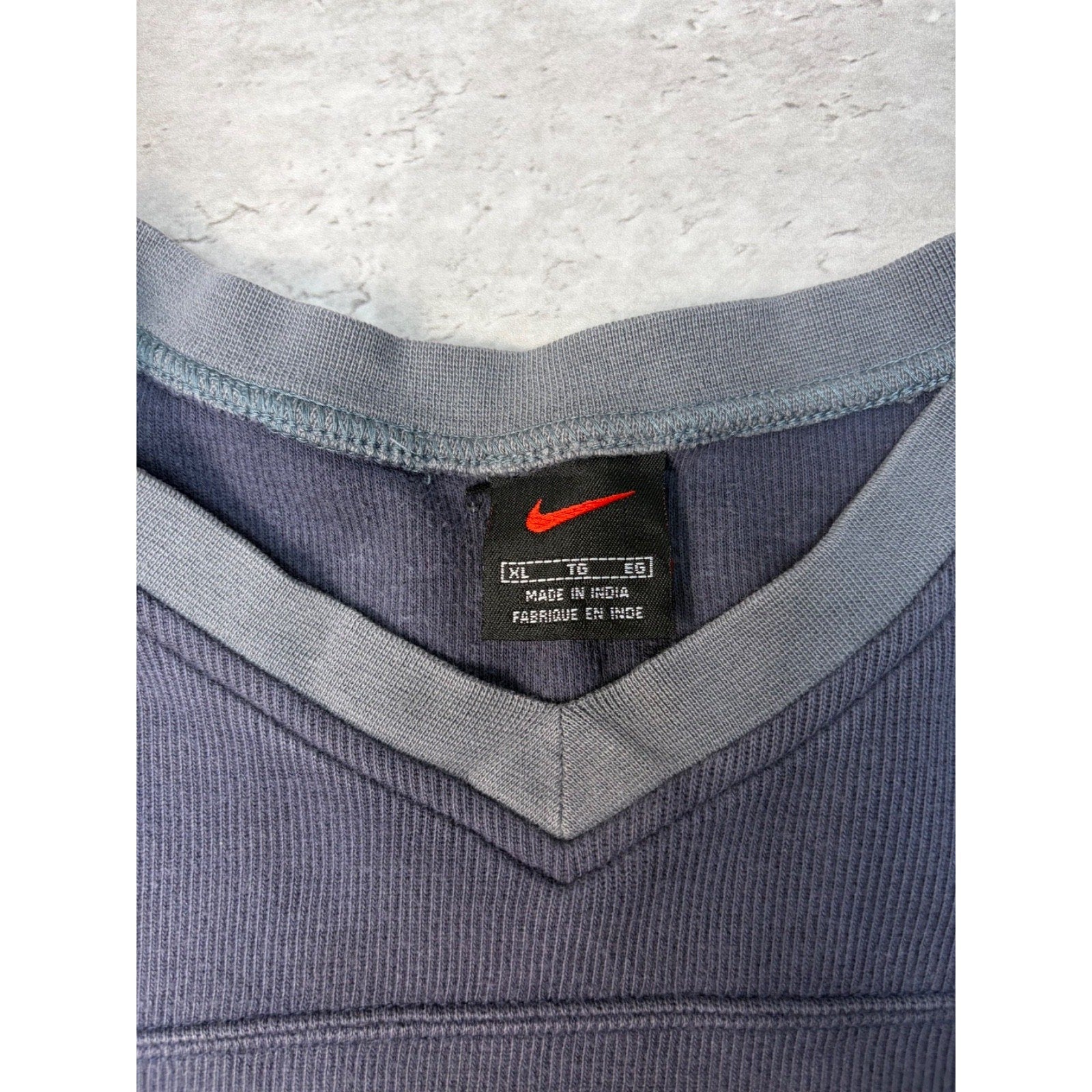 Vintage Nike Embroiered Middle Swoosh Striped Sweatshirt Size XL