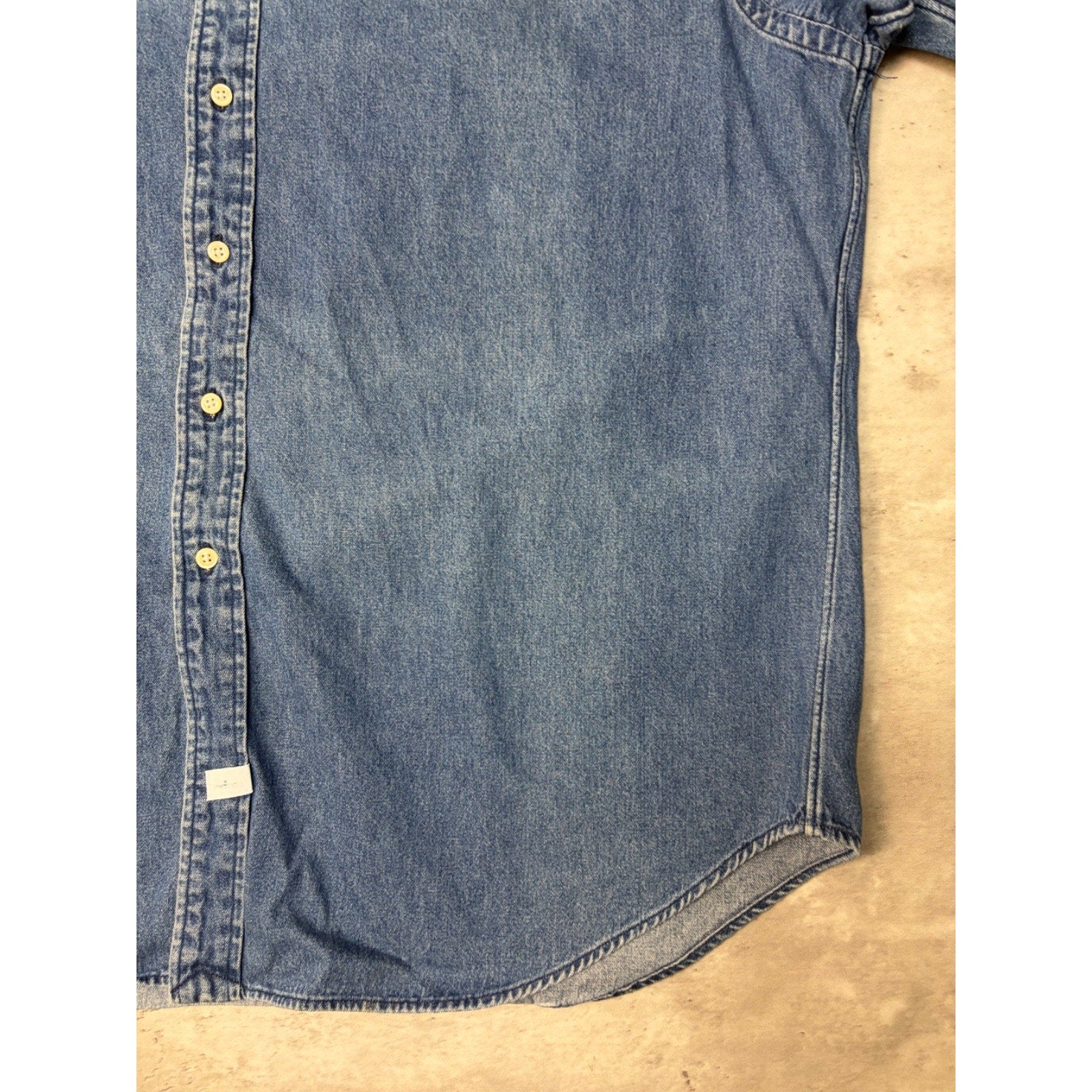Vintage Polo Ralph Lauren Embroidered Pony Dark Wash Button Up Shirt Size XL