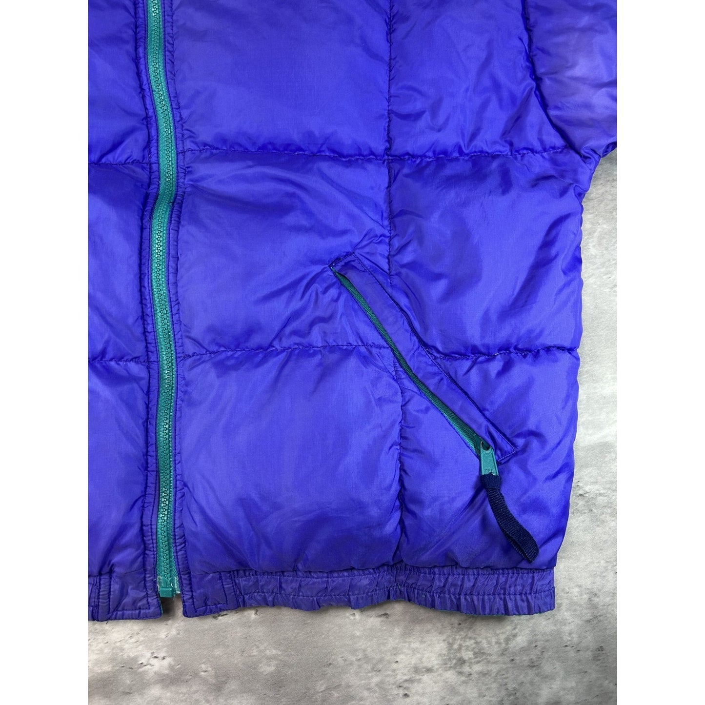 Vintage 90s Eddie Bauer Full Zip Two Tone Reversible Nylon Puffer Jacket Large