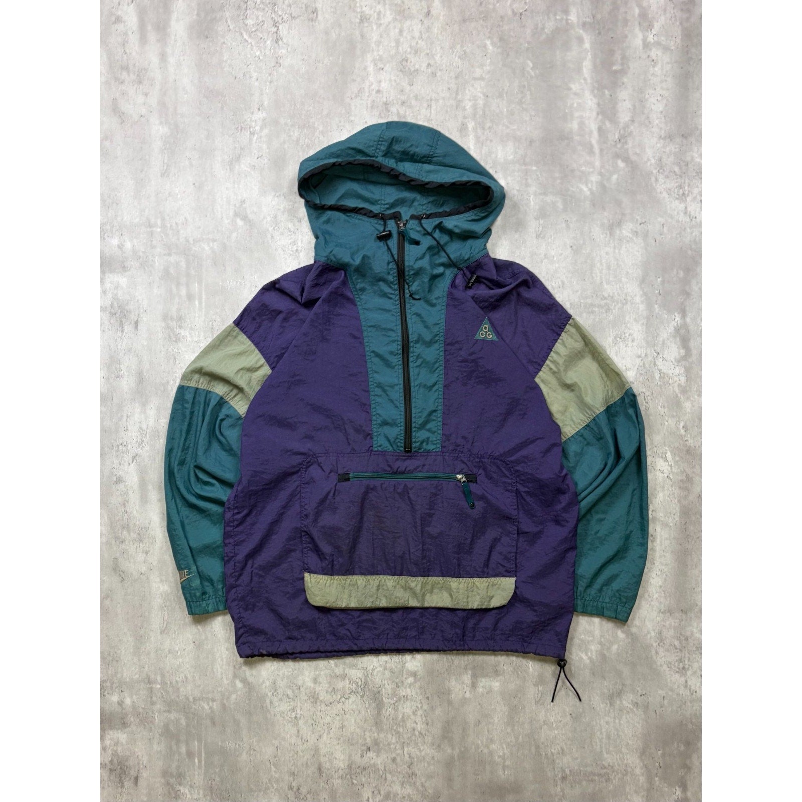 Vintage Nike ACG Colorblock Anorak Windbreaker Hooded Jacket Size Large