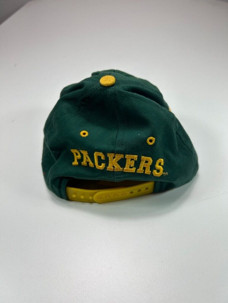 Vintage 90s Green Bay Packers NFL Embroidered Logo Spellout Snapback Hat OSFA