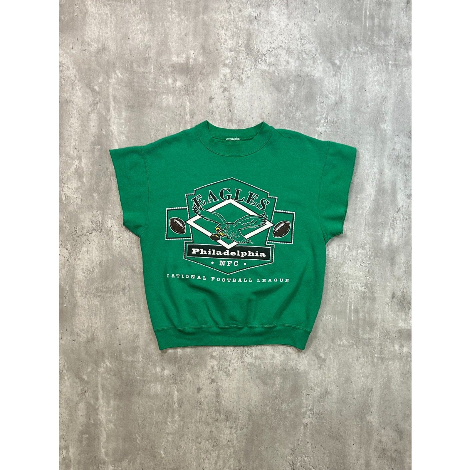 Vintage 90s Philadelphia Eagles Spellout Graphic Football Sweatshirt Size Medium