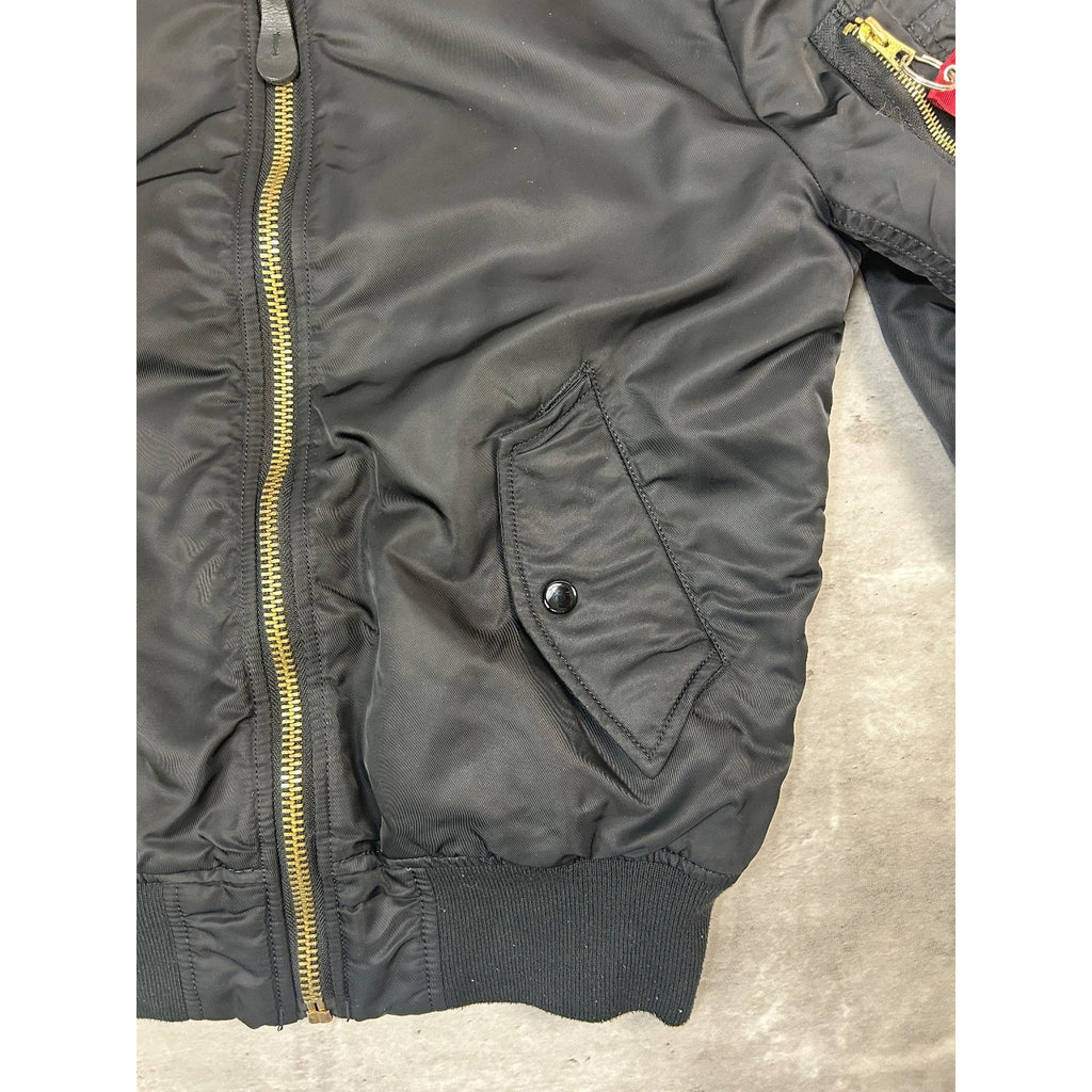 Vintage 90s Military MA-1 Reversible Flight Bomber Jacket Size Small