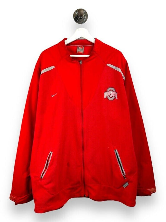 Vintage 90s Ohio State Buckeyes NCAA Nike 1/4 Zip Fleece Jacket Size 2XL Red