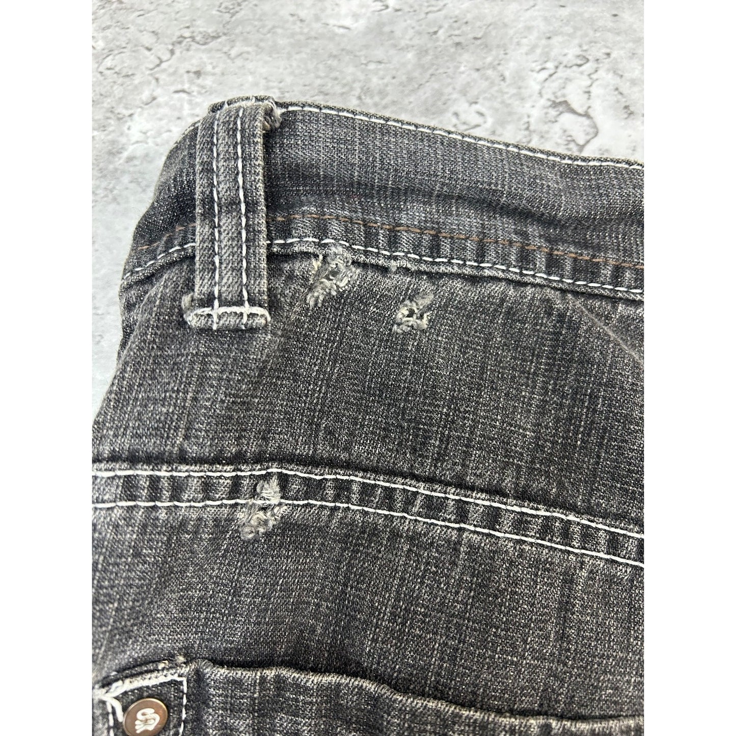 Vintage Y2K Southpole Faded Baggy Fit Black Denim Pants Size 42