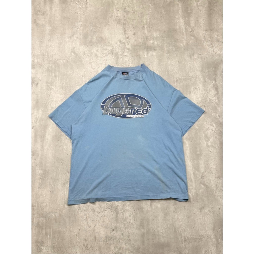 Vintage Y2K Bug & Red Skateboards Graphic Spellout T-Shirt Size XL