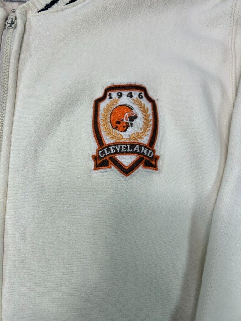 Vintage 90s Cleveland Browns NFL Embroidered Crest Full Zip Sweatshirt Size XL