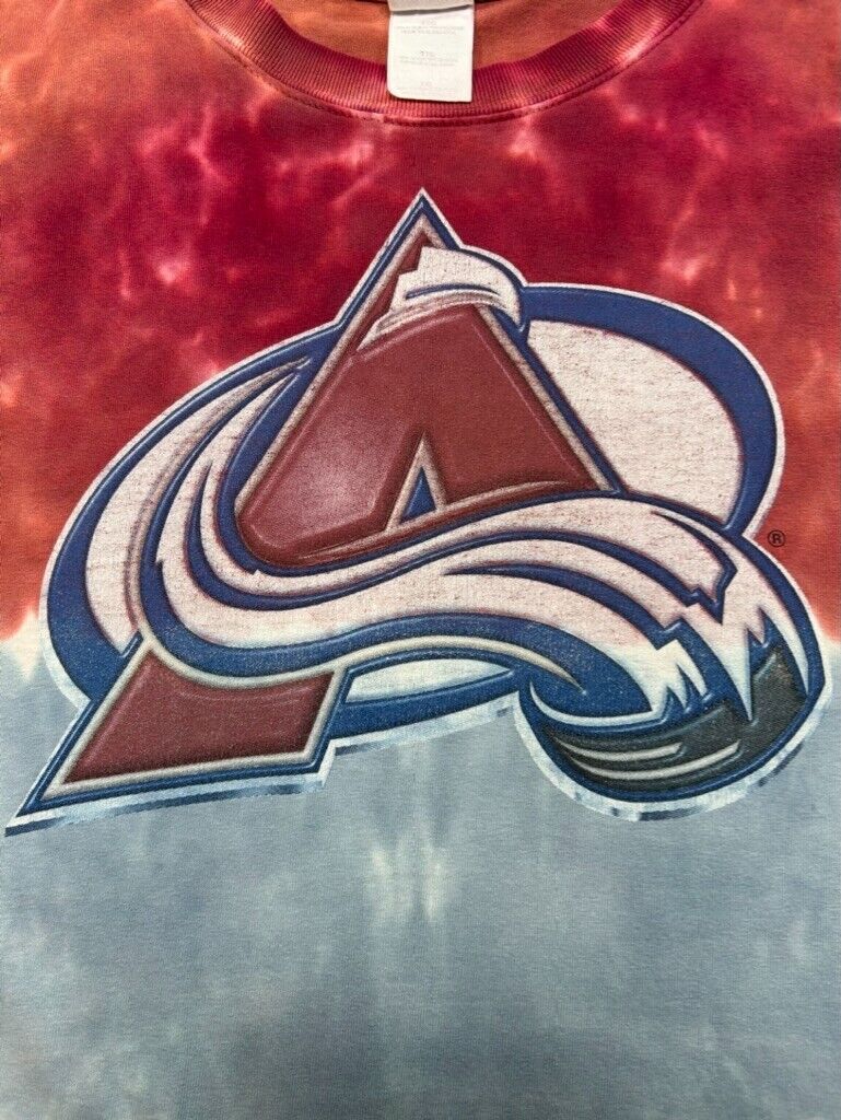 Vintage Colorado Avalanche NHL Logo Graphic Tye Dye T-Shirt Size 2XL