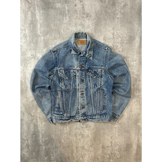 Vintage 90s Levis Red Tab Light Wash Type 3 Denim Trucker Jacket Size Medium
