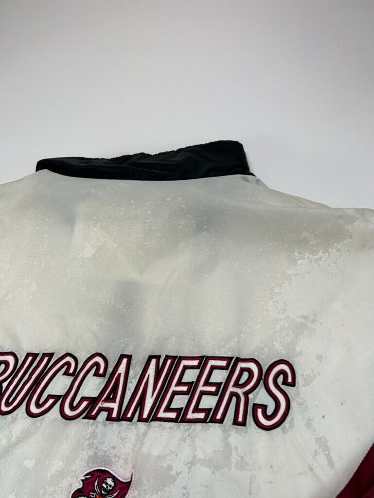 Vtg 90s Tampa Bay Buccaneers NFL Embroidered Nylon Windbreaker Jacket Sz Large