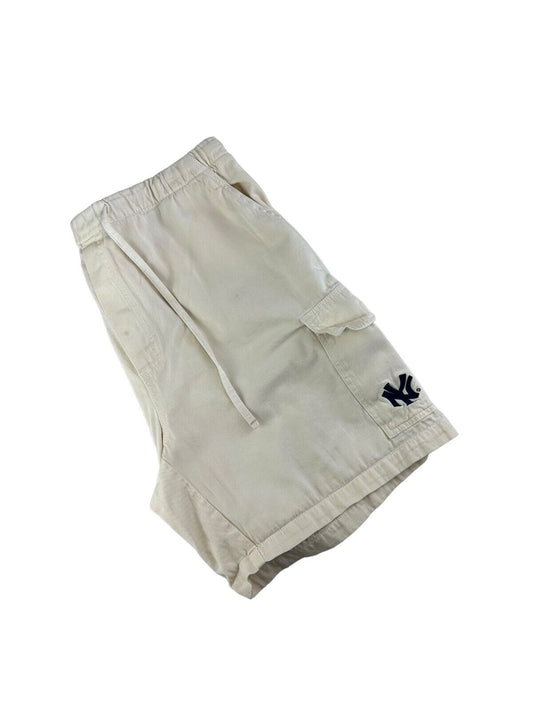 Vintage New York Yankees MLB Adjustable Cargo Shorts Size XL Beige