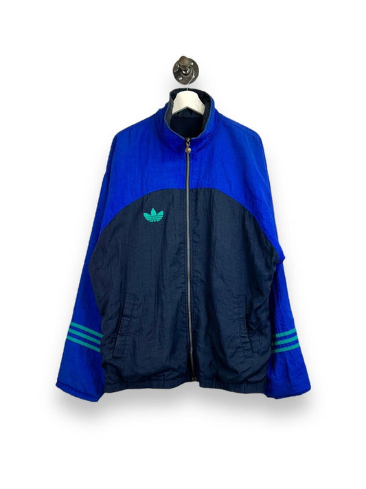 Vintage 90s Adidas Embroidered Trefoil Nylon Windbreaker Jacket Size XL