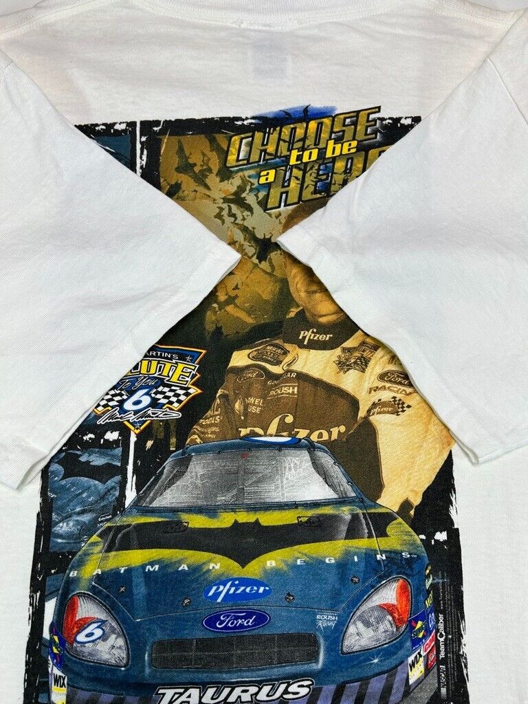 Mark Martin #6 Nascar Racing Choose To Be A Hero Batman Begins T-Shirt Sz Large