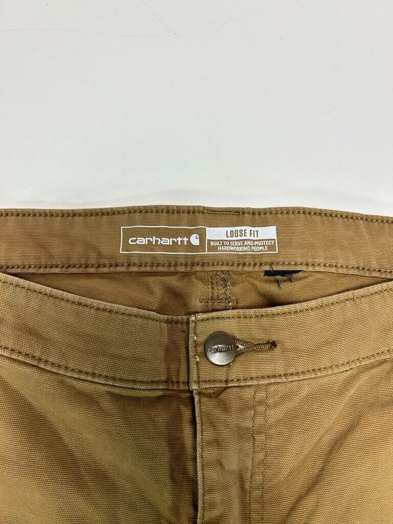 Carhartt Loose Fit Canvas Work Wear Carpenter Pants Size 40W Beige