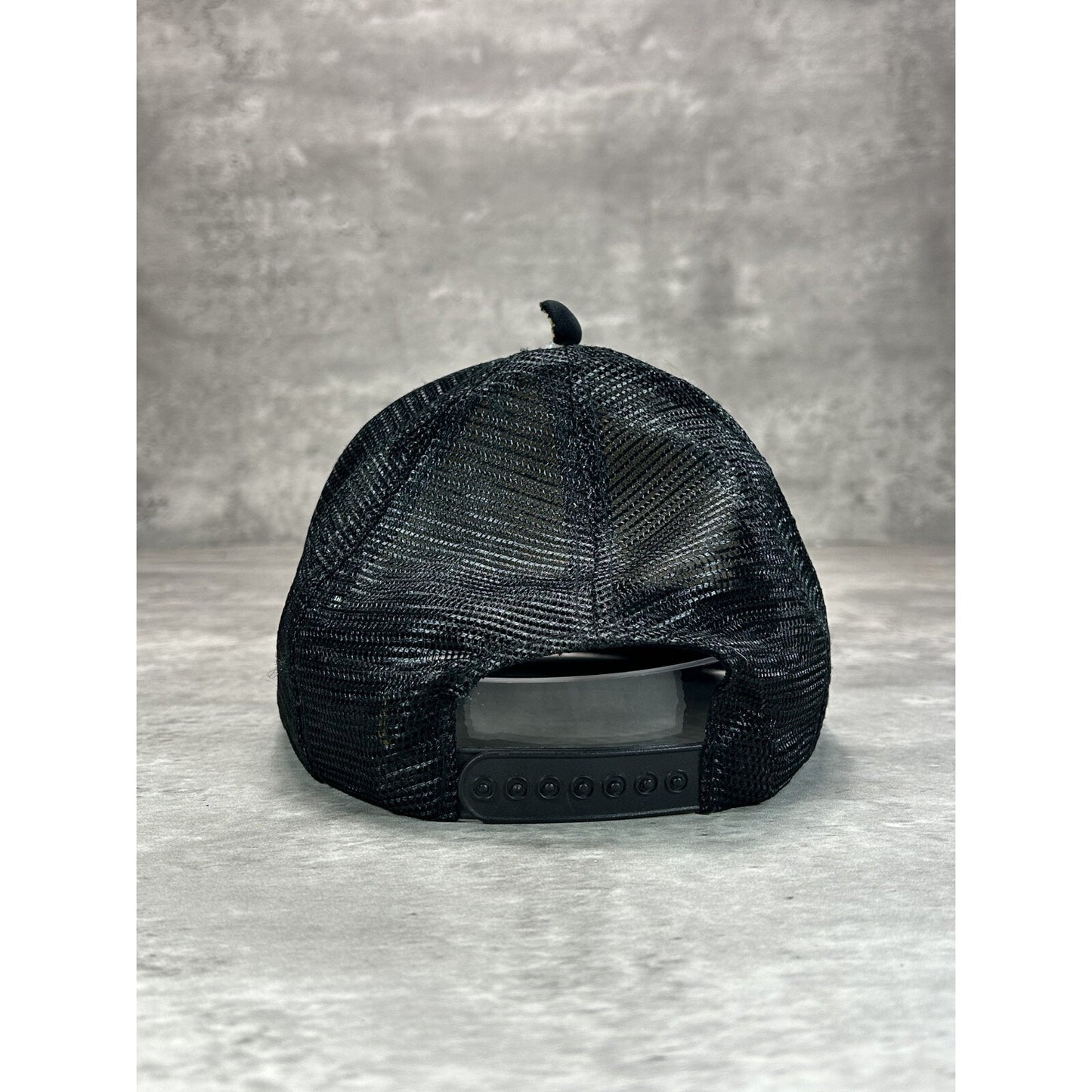 Vintage 1980s Jack Daniels Graphic Spellout Logo Trucker Snapback Hat OSFA Black