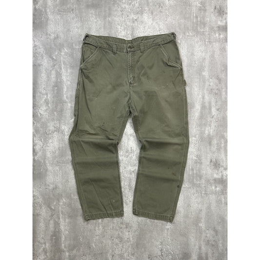 Vintage Carhartt Canvas Workwear Carpenter Pants Size 40 Green