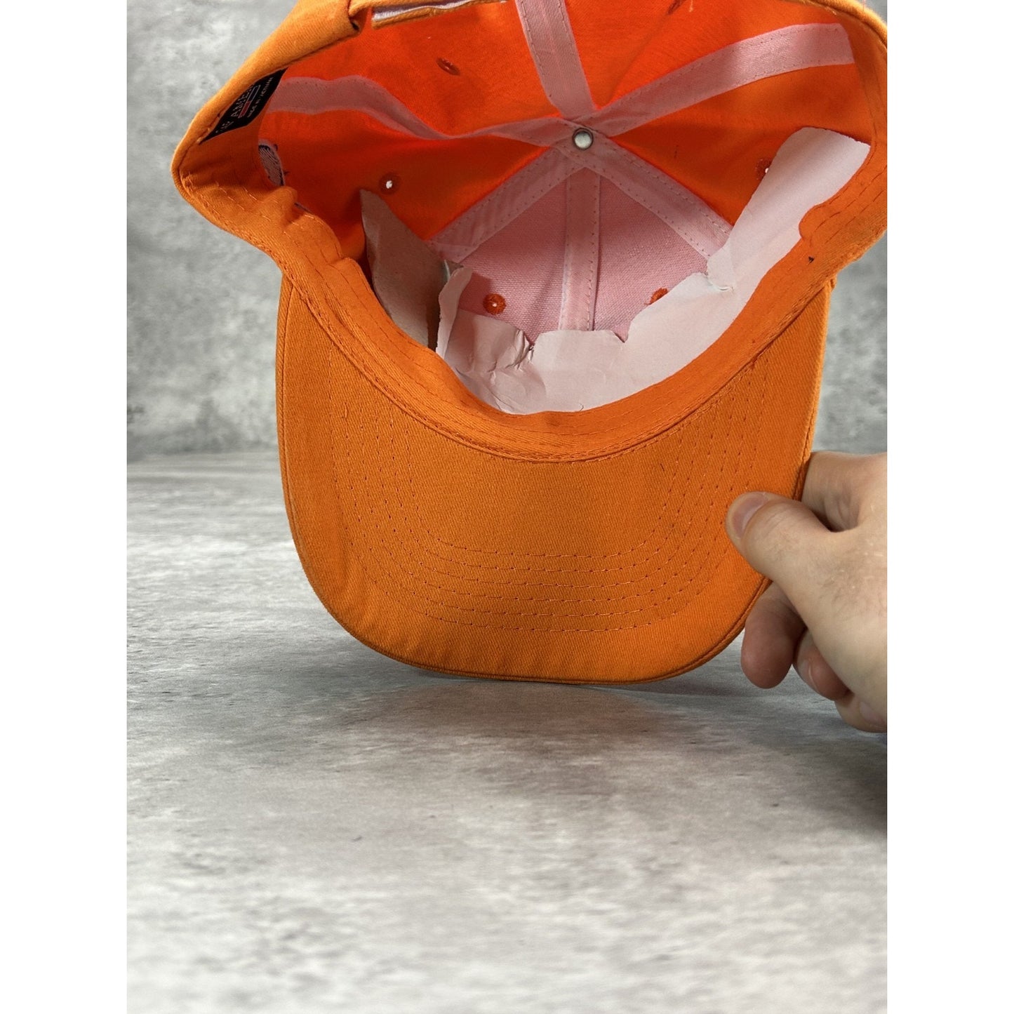 Vintage Tide Racing Embroidered Spellout Nascar Strapback Hat OSFA Orange