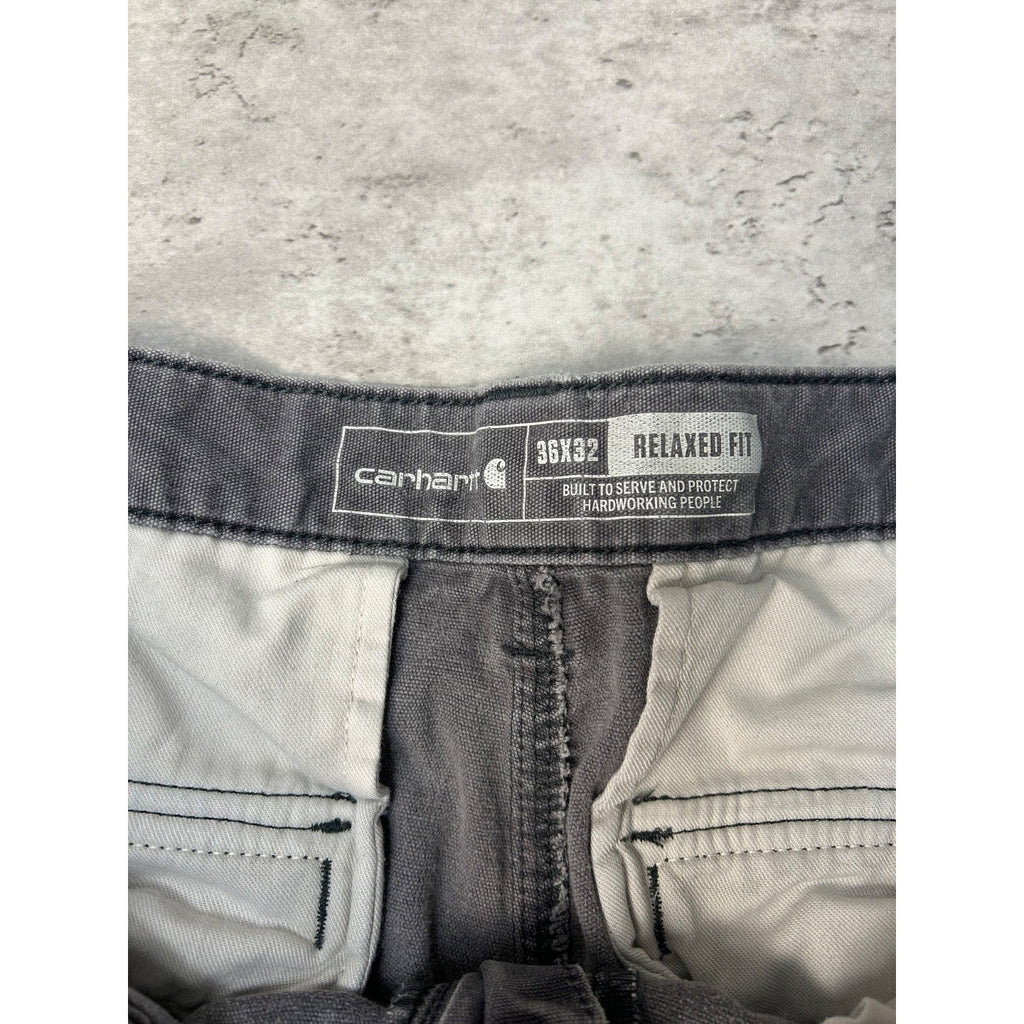 Carhartt Relaxed Fit Canvas Workwear Grey Cargo Pants Size 35