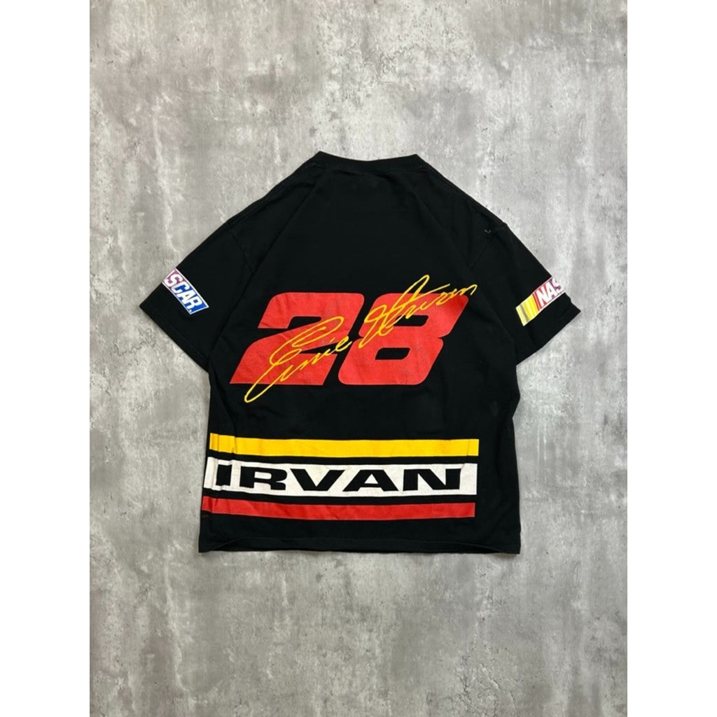 Vintage 90s Ernie Irvan #28 Nascar Racing All Over Print T-Shirt Size XL