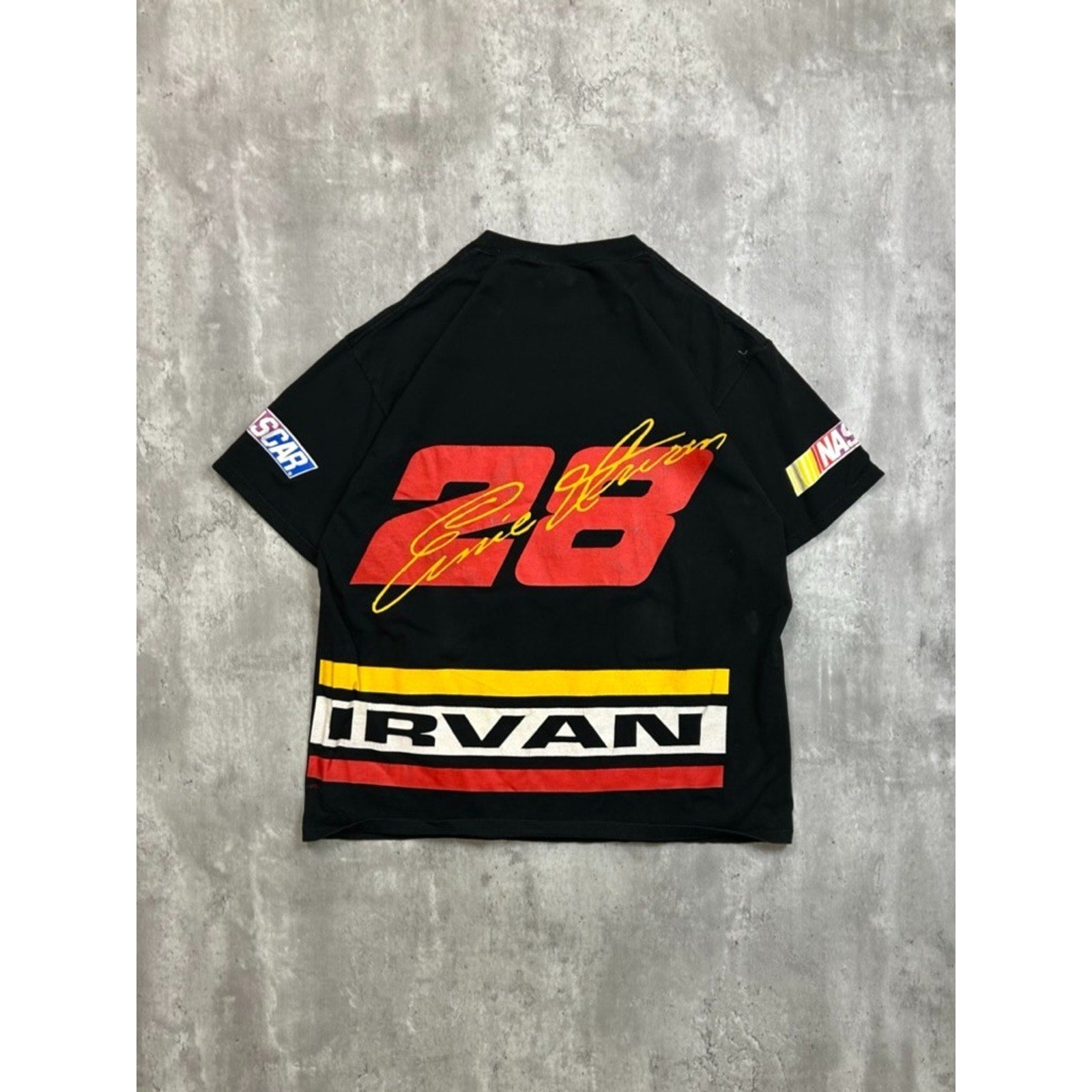 Vintage 90s Ernie Irvan #28 Nascar Racing All Over Print T-Shirt Size XL