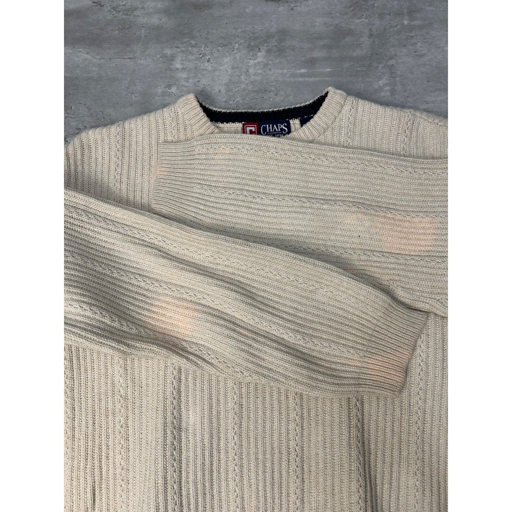 Vintage Chaps Embroidered Crest Cable Knit Style Sweater Size Small