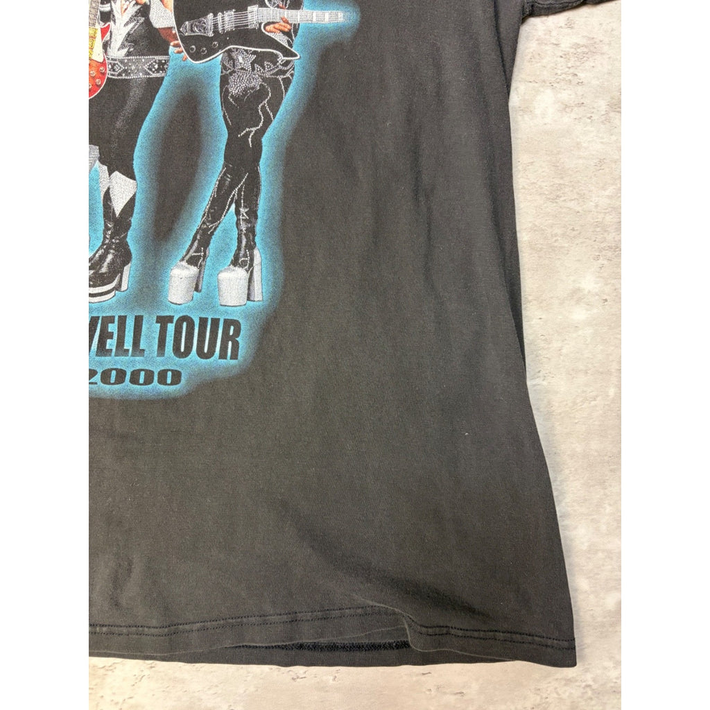 Vintage 2000 Kiss The Farewell Tour Hard Rock Music Band T-Shirt Size 2XL