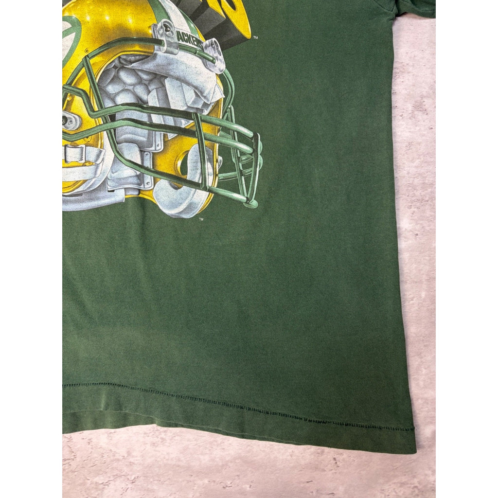 Vintage 1995 Green Bay Packers NFL Helmet Graphic Football T-Shirt Size XL