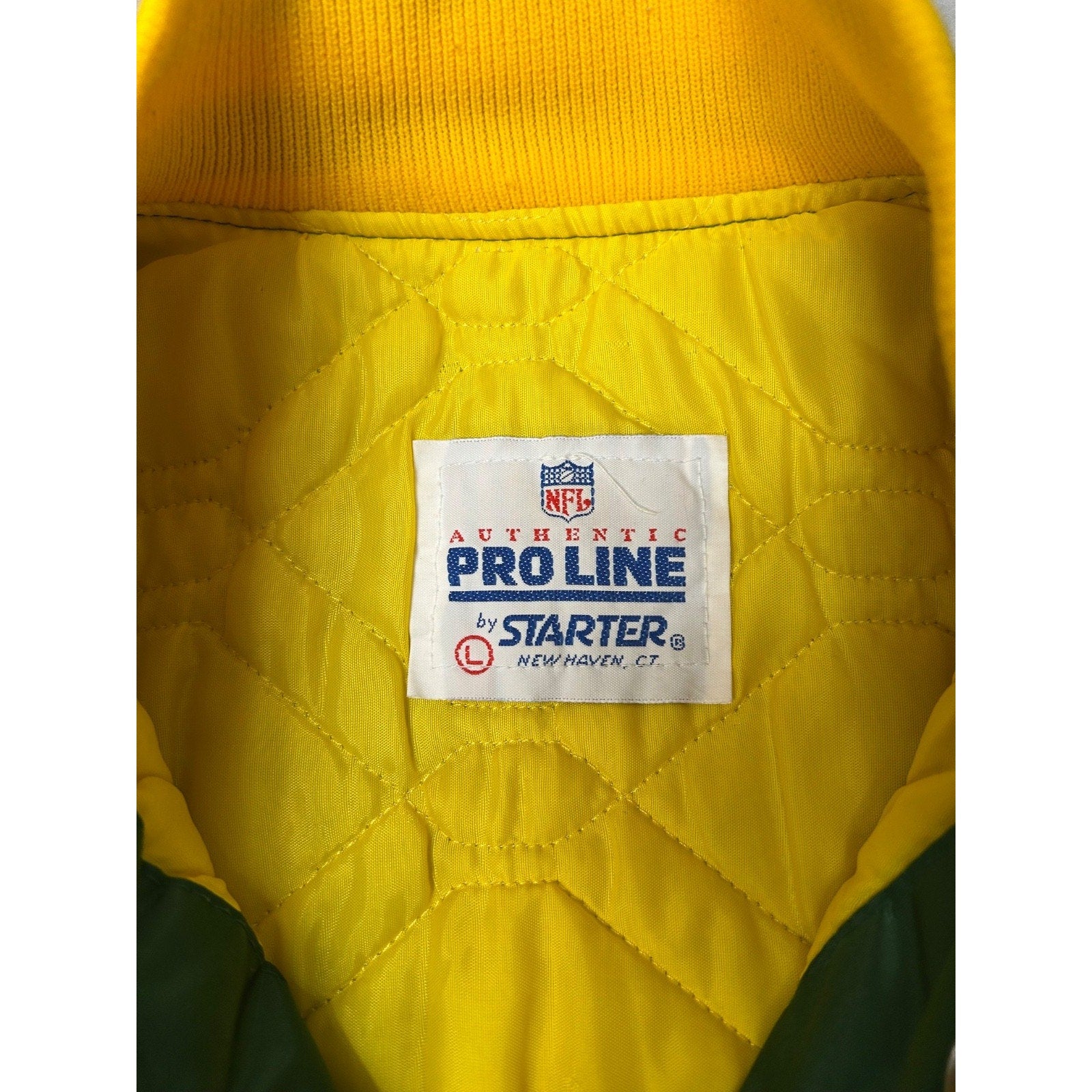 Vintage 80s Green Bay Packers NFL Starter Satin Bomber Jacket Size Large