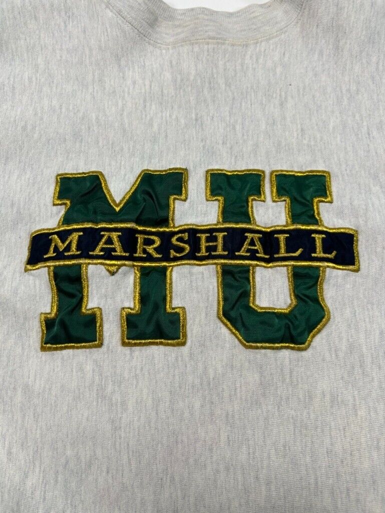 Vintage 90s Marshall University NCAA Embroidered Crewneck Sweatshirt Size Large