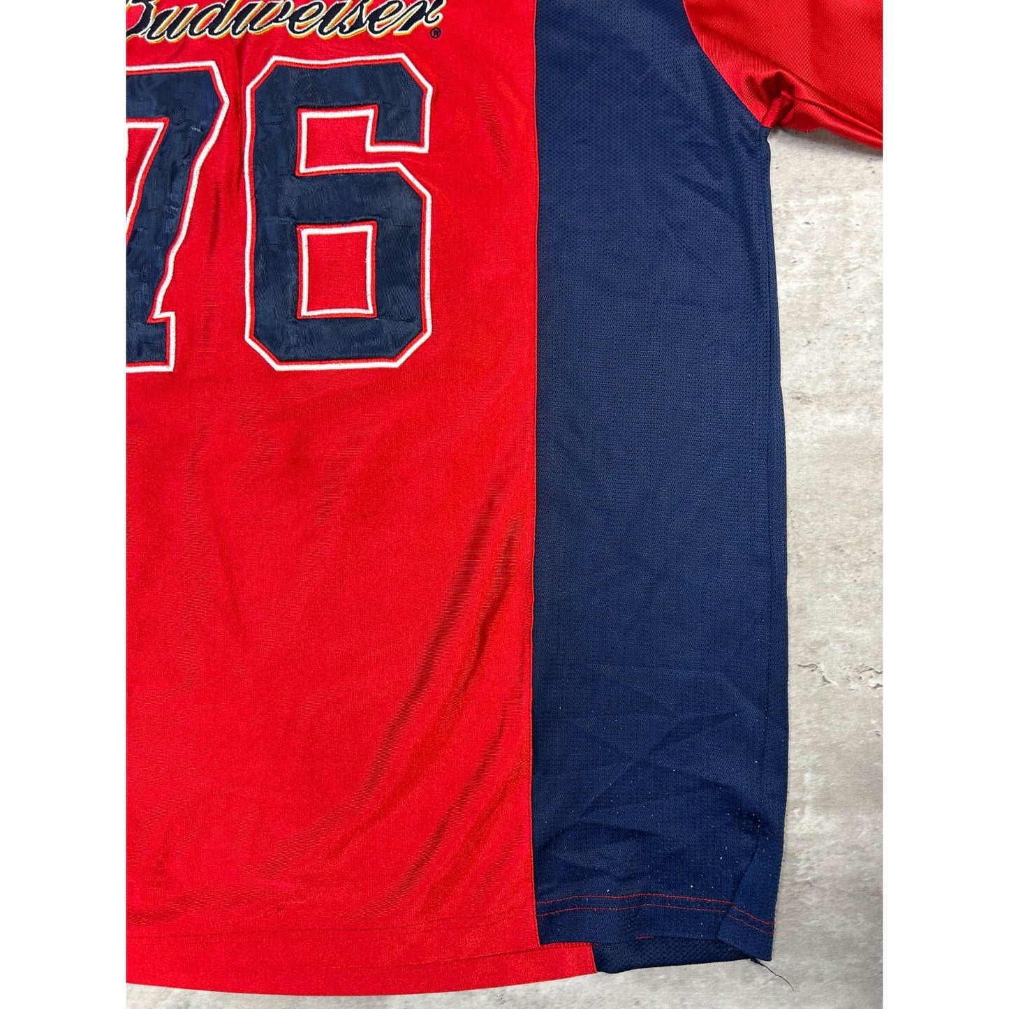 Vintage Budweiser #76 Stitched Beer Promo Football Jersey Size 2XL