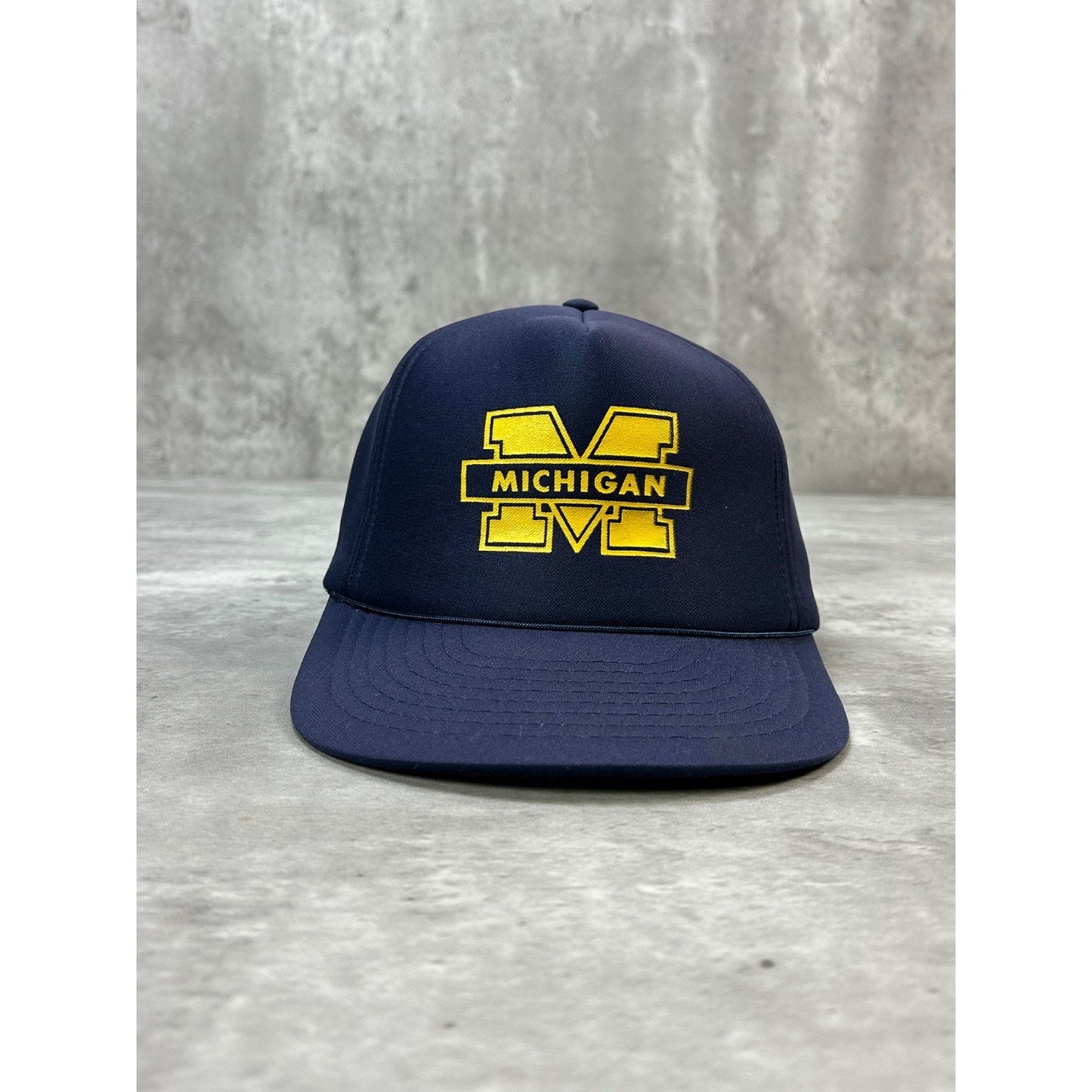 Vintage 90s Michigan Wolverines NCAA Graphic Logo Snapback Hat OSFA