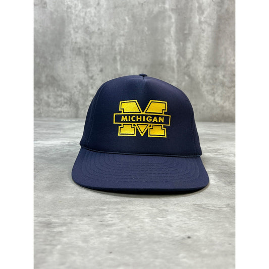 Vintage 90s Michigan Wolverines NCAA Graphic Logo Snapback Hat OSFA