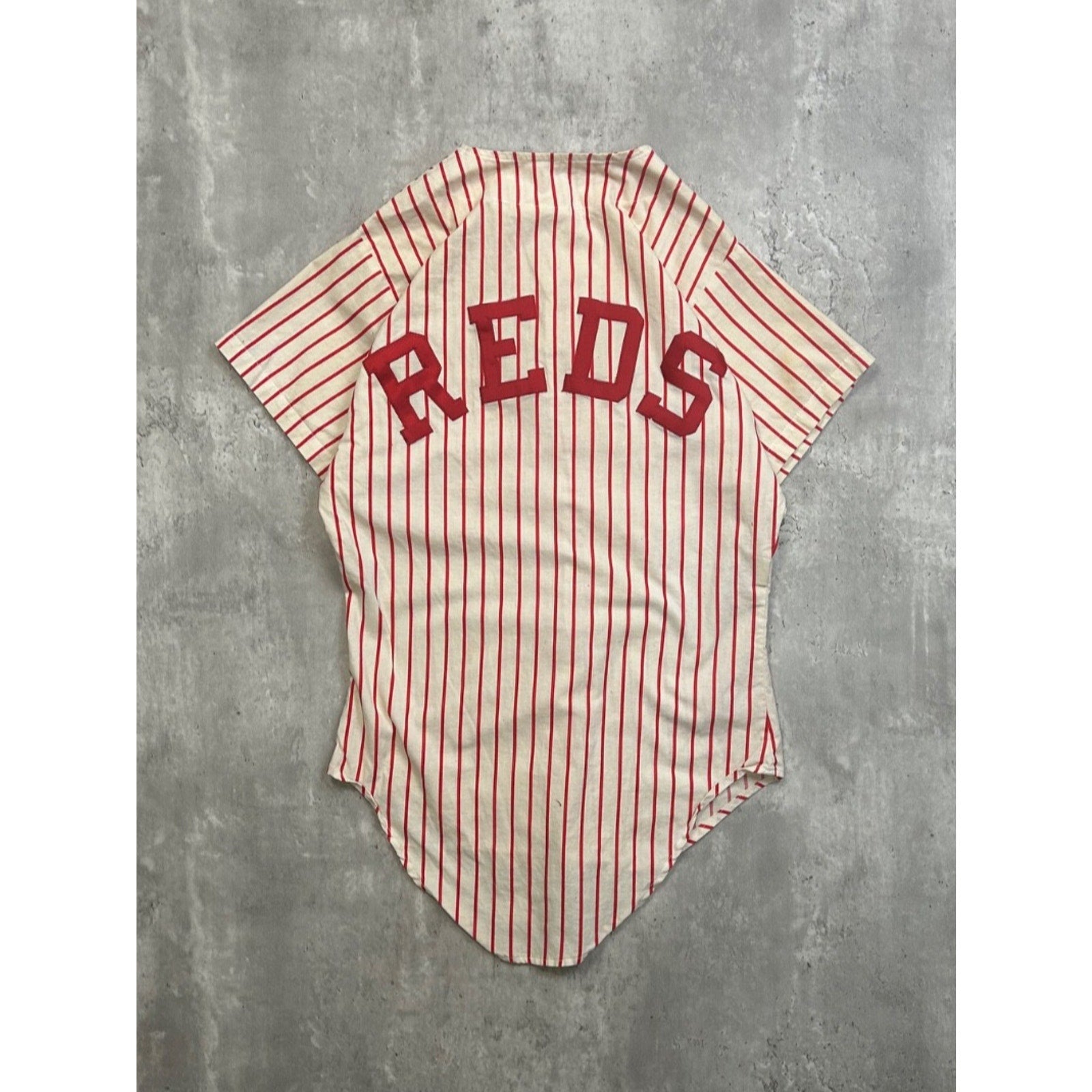 Vintage 90s Cincinnati Reds MLB Pinstripe Stitched Baseball Jersey Size Small