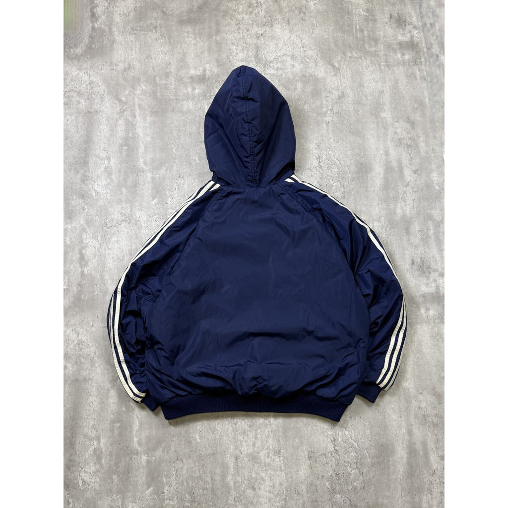 Vintage Adidas Reversible Full Zip Hooded Bomber Jacket Size XL