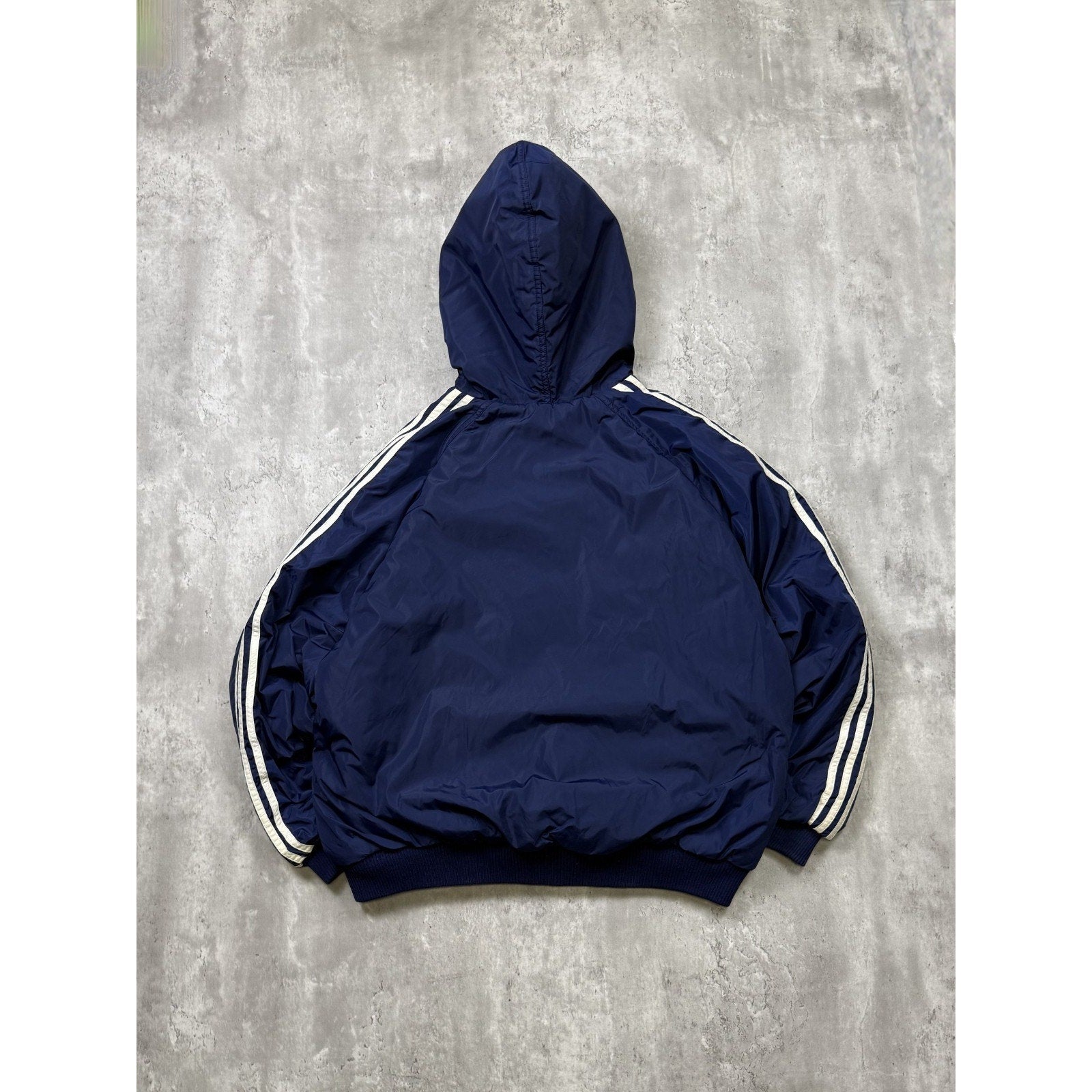 Vintage Adidas Reversible Full Zip Hooded Bomber Jacket Size XL