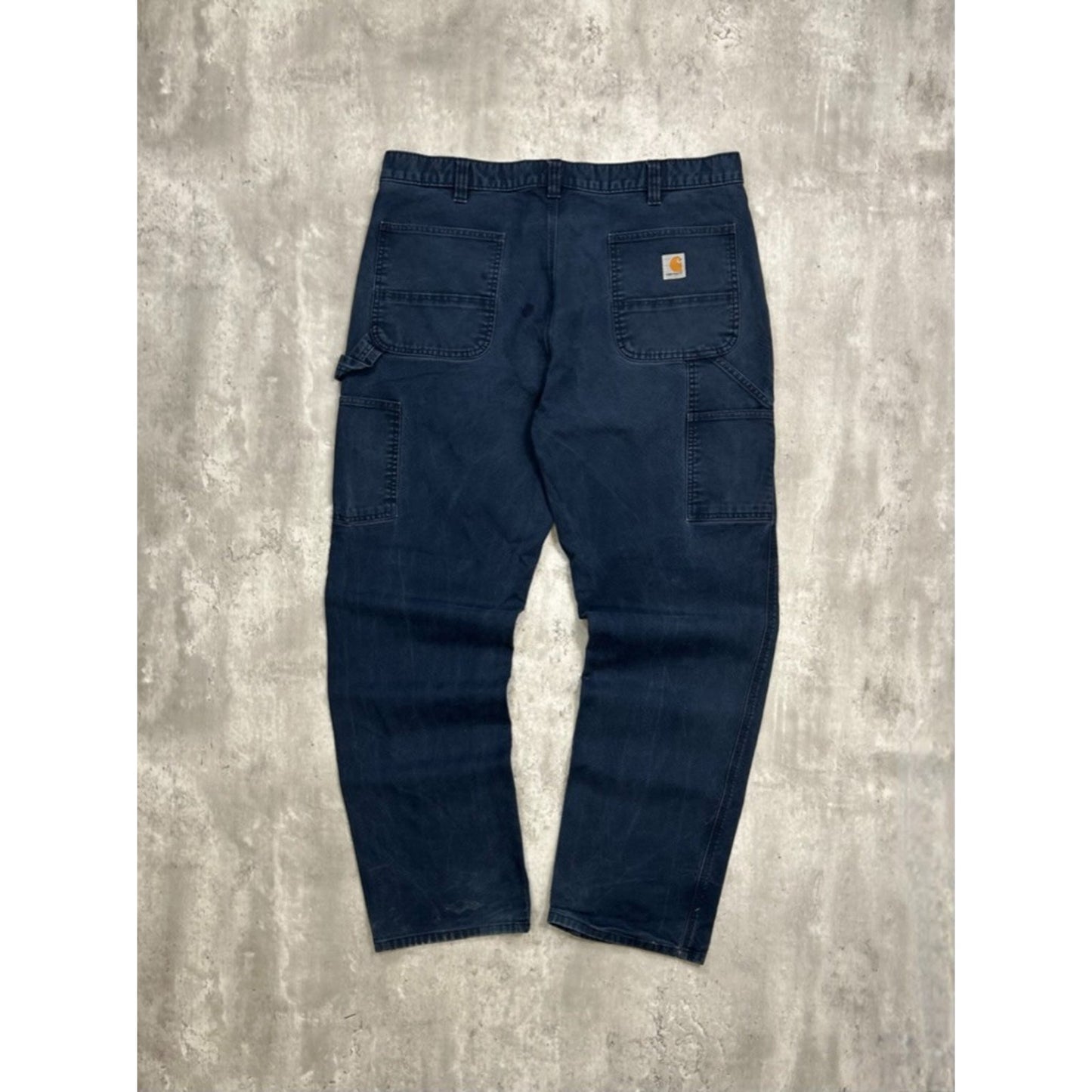 Carhartt Relaxed Fit Canvas Workwear Carpenter Pants Size 39 Blue