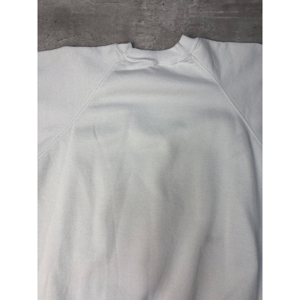 Vintage 90s Hanes Blank White Pullover Crewneck Sweatshirt Size XL