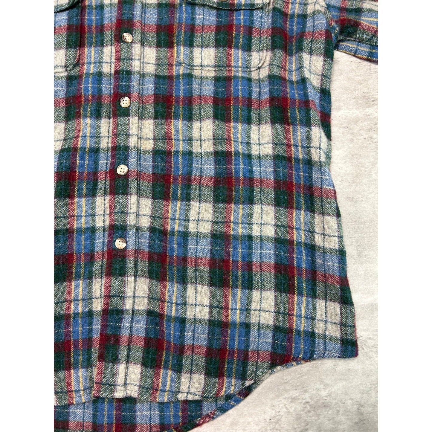 Vintage 90s Carl Michaels Plaid Double Pocket Long Sleeve Button Up Shirt Medium