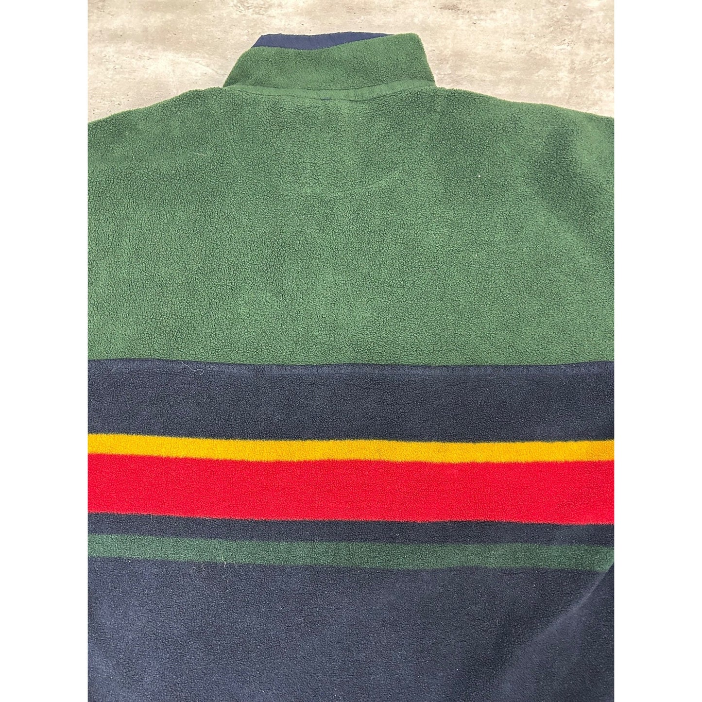 Vintage Trader Bay Striped 3/4 Zip Fleece Sweatshirt Size Large