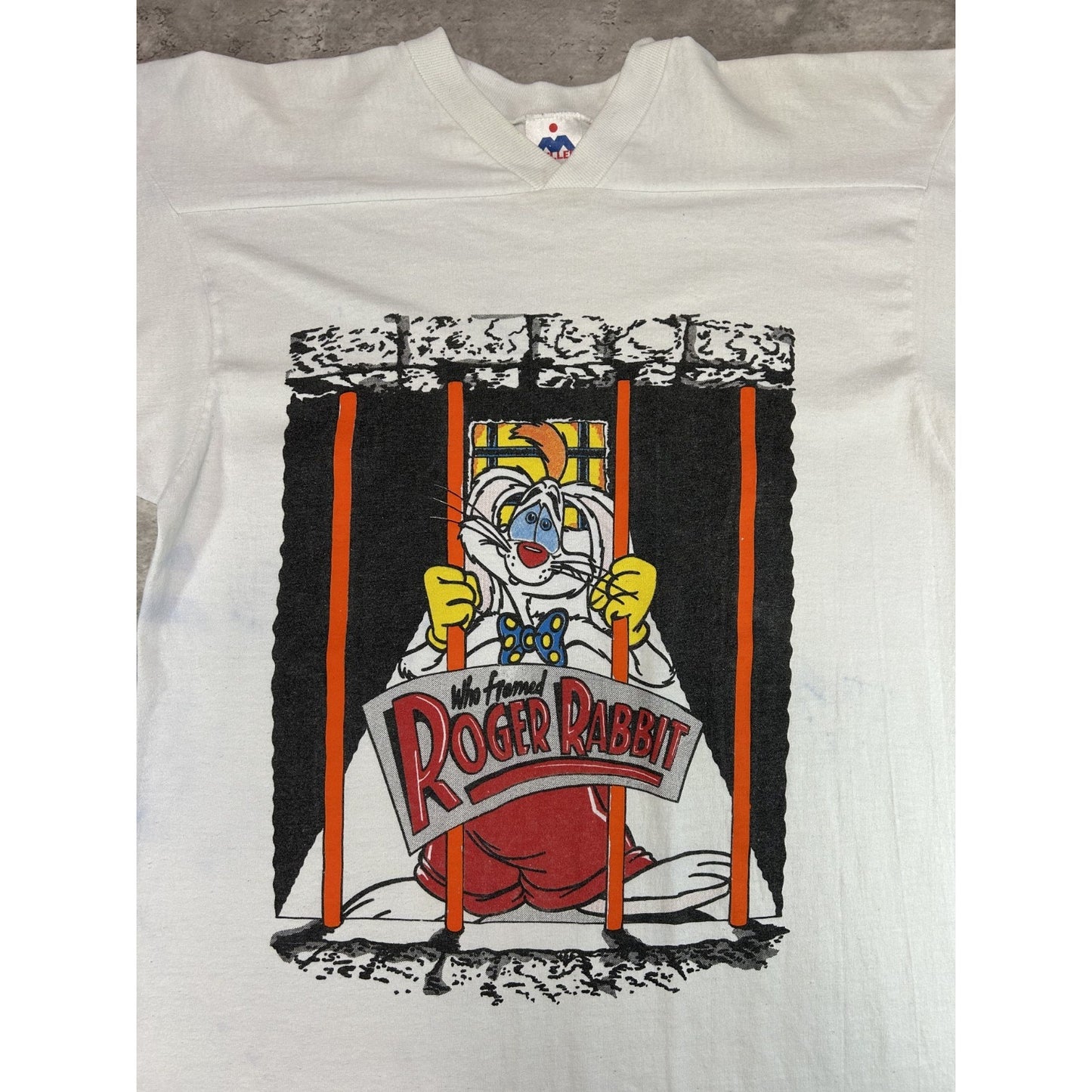 Vintage 80s/90s Roger Rabbit Tv Show Cartoon Graphic Football Jersey Size Large