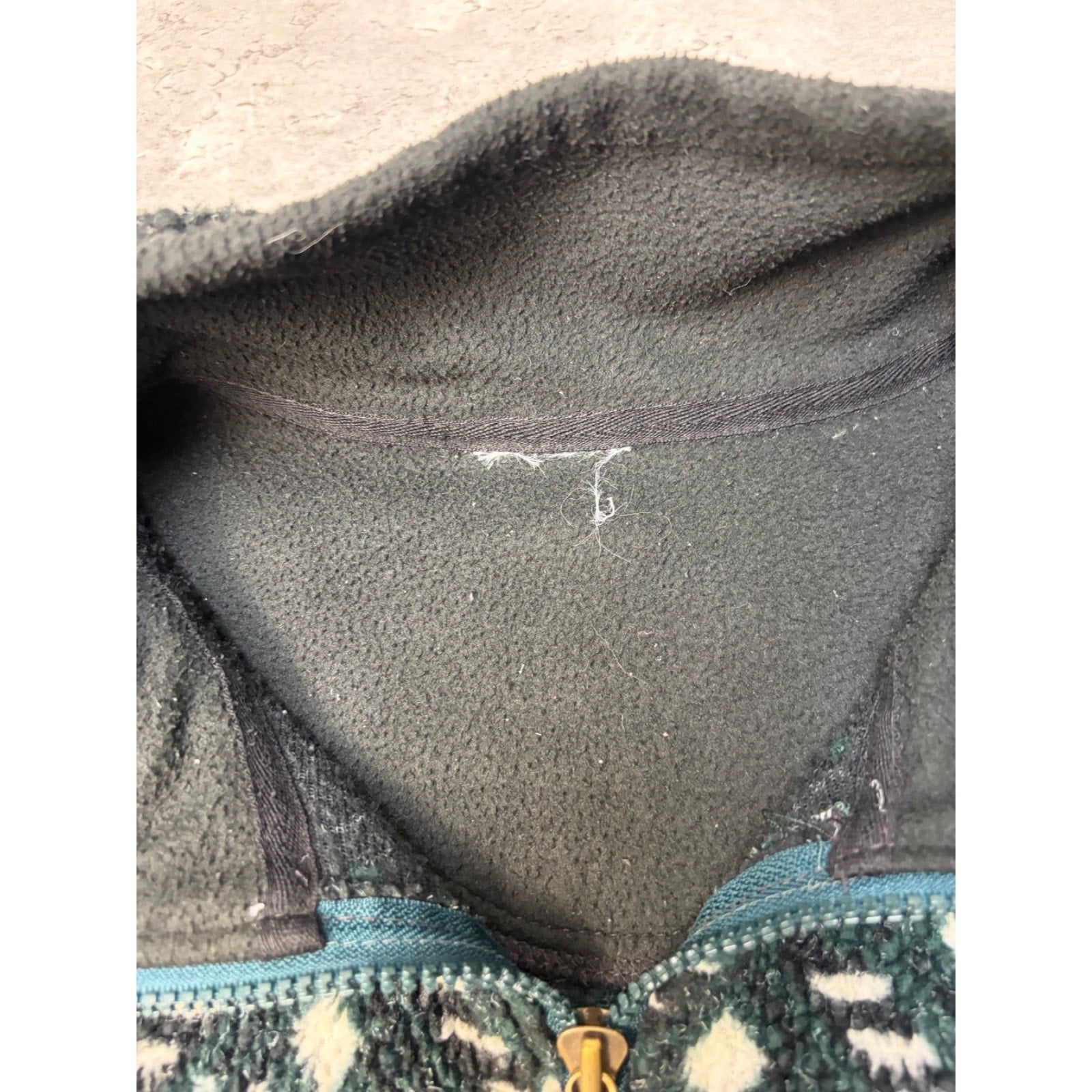 Vintage Snowflake Print Full Zip Fleece Sweater Size XL