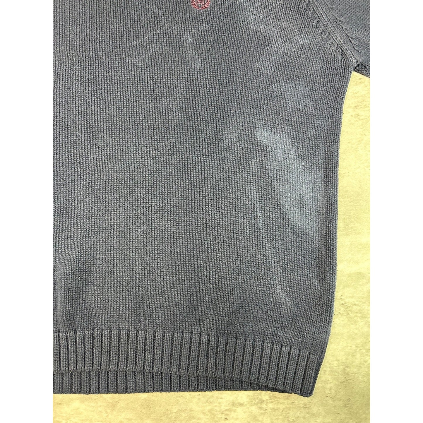 Vintage Chaps Embroidered Crest Pullover Ribbed Knit Sweater Size Large