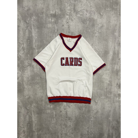Vintage 80s Cards Graphic Spellout Pullover Jersey Size Small White