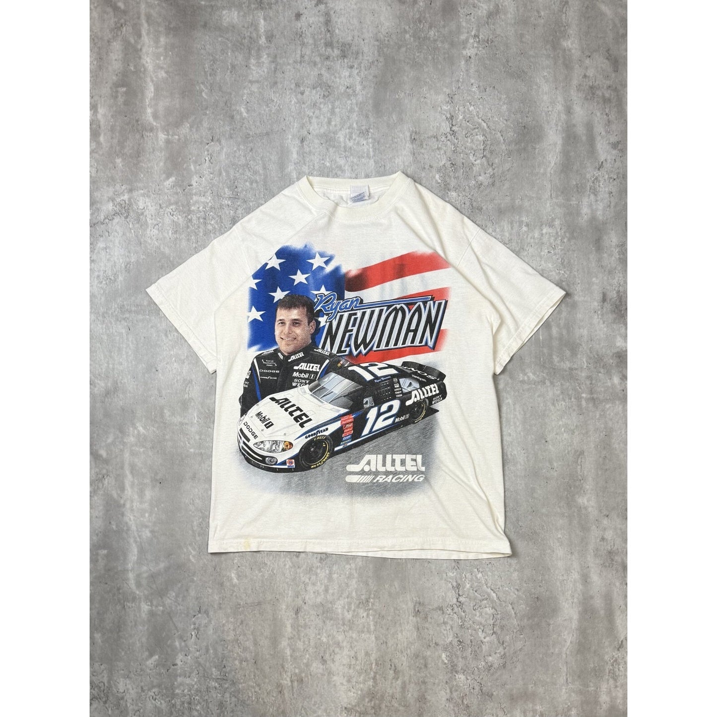 Vintage Ryan Newman Alltel Racing Nascar Graphic T-Shirt Size Medium White