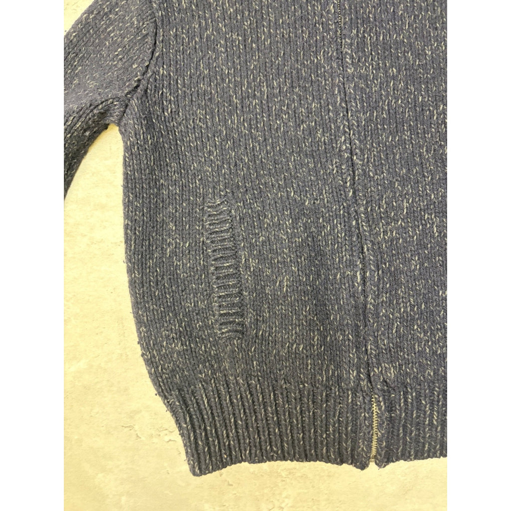 Vintage 90s Polo Ralph Lauren Full Zip Collared Black Knit Sweater Size Small