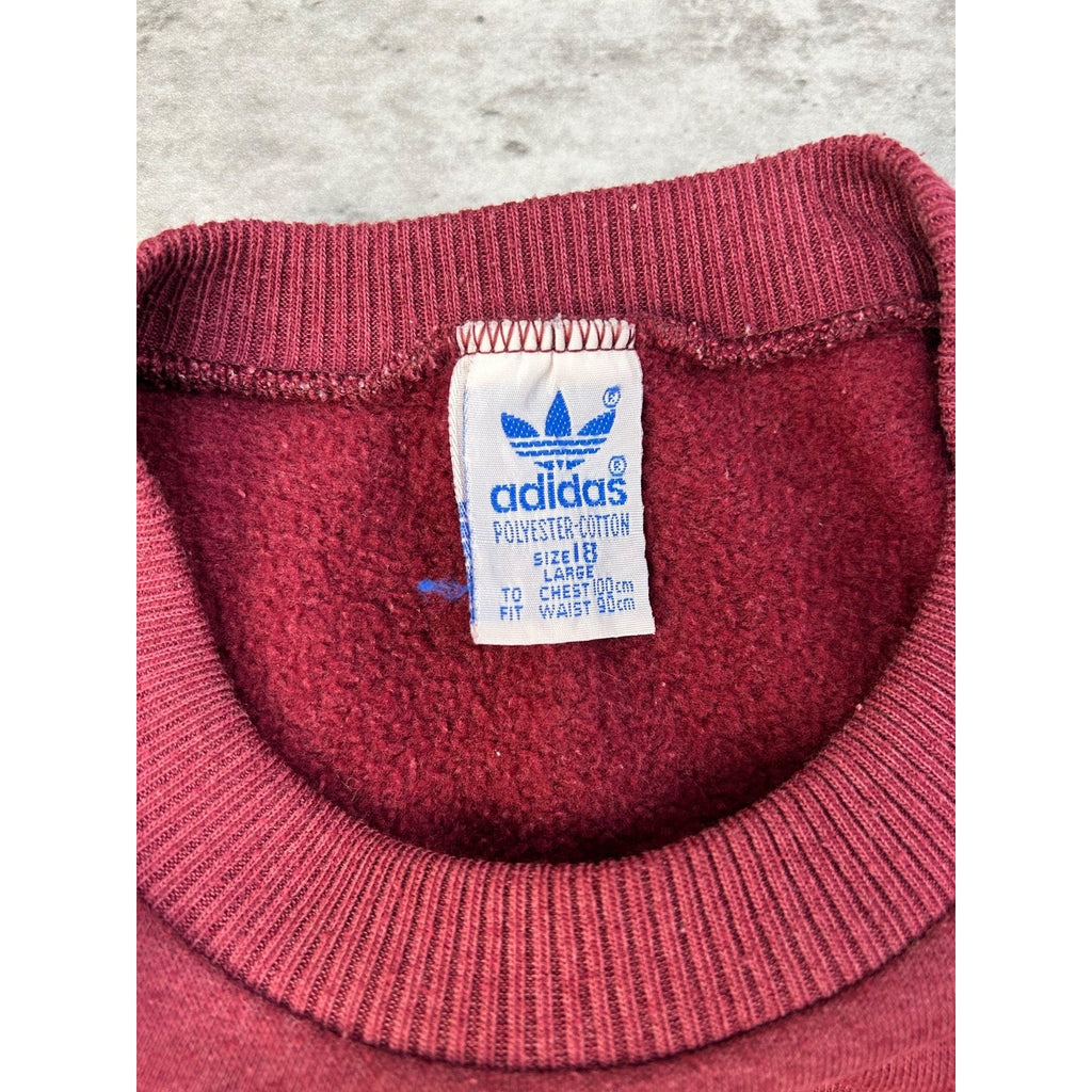 Vintage 80s Womens Adidas Graphic Trefoil Crewneck Sweatshirt Size Small